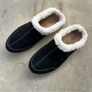 TAOS Future Shearling Clogs - Black Suede Size 10
